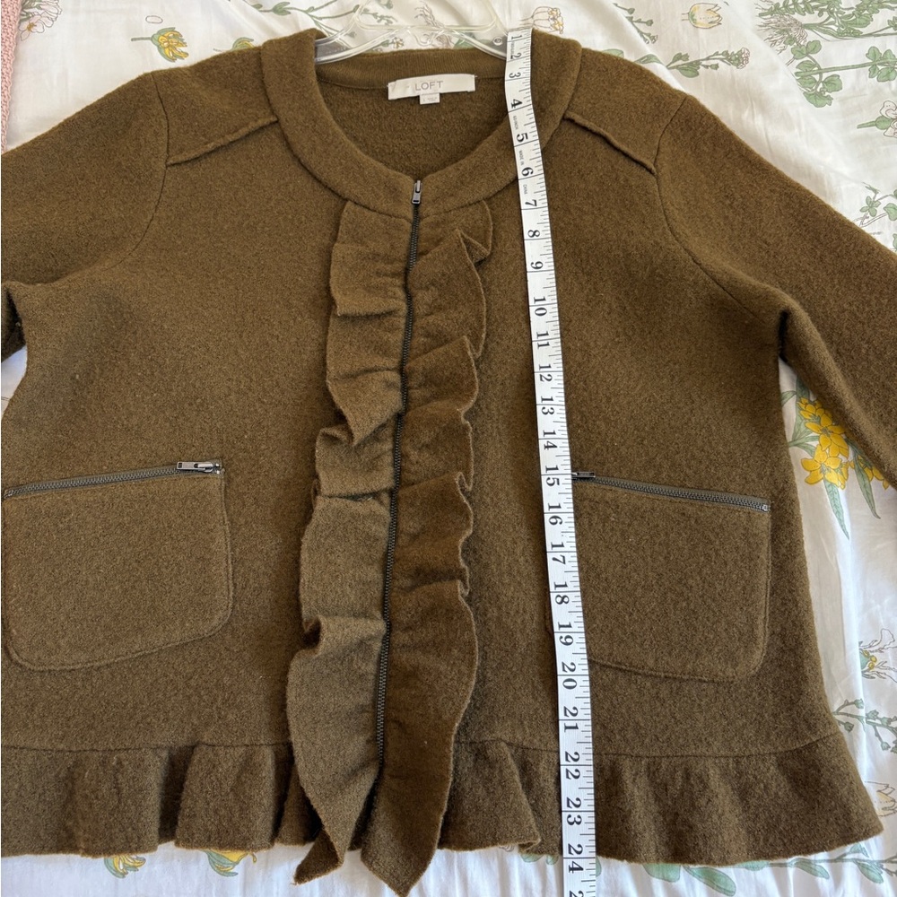 LOFT 100% Wool Ruffle Sweater - Picture 5 of 8